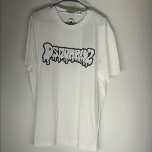 DSQUARED2 White Drip Logo T-Shirt